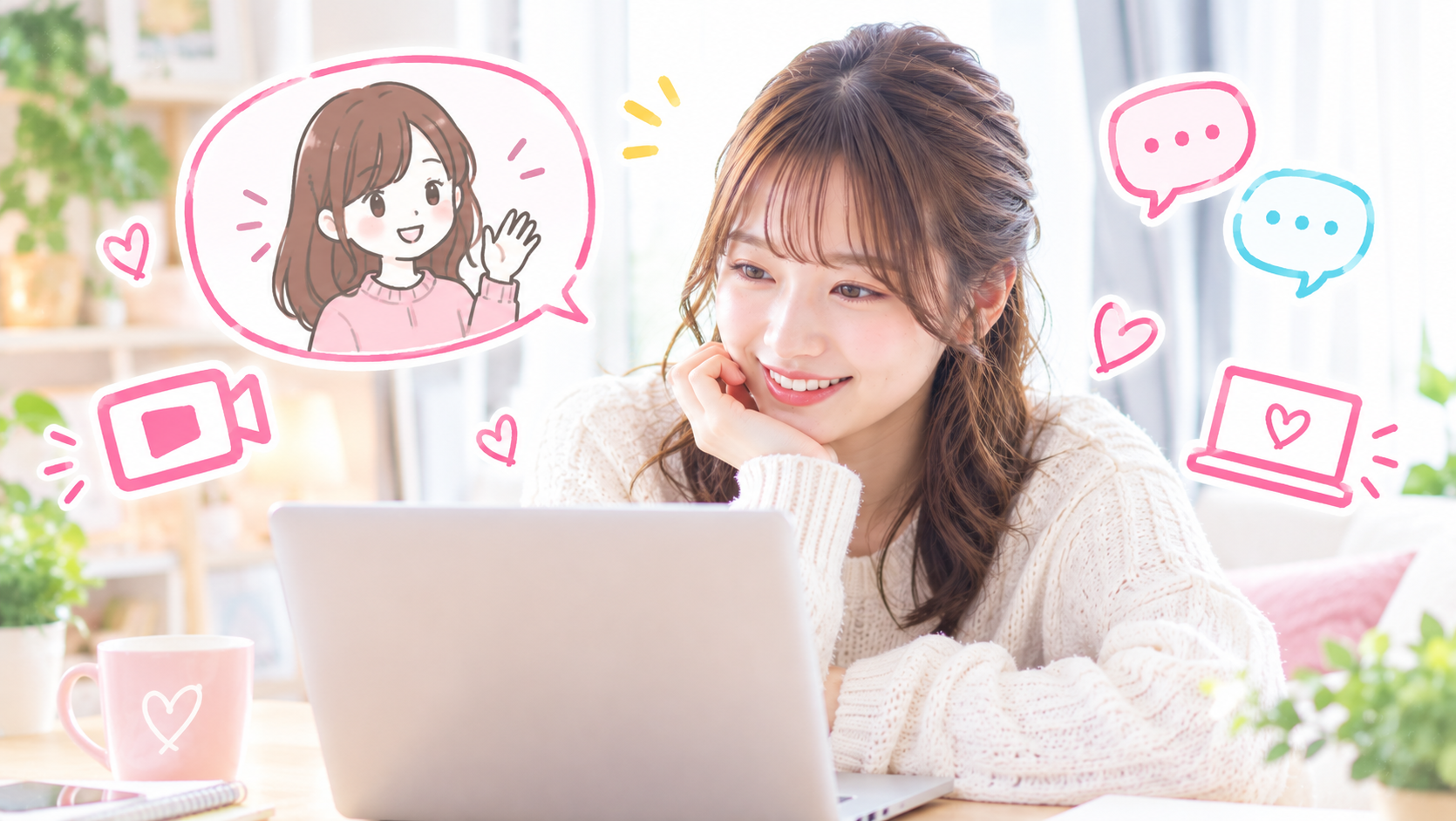 リモ活の始め方をイメージした女性