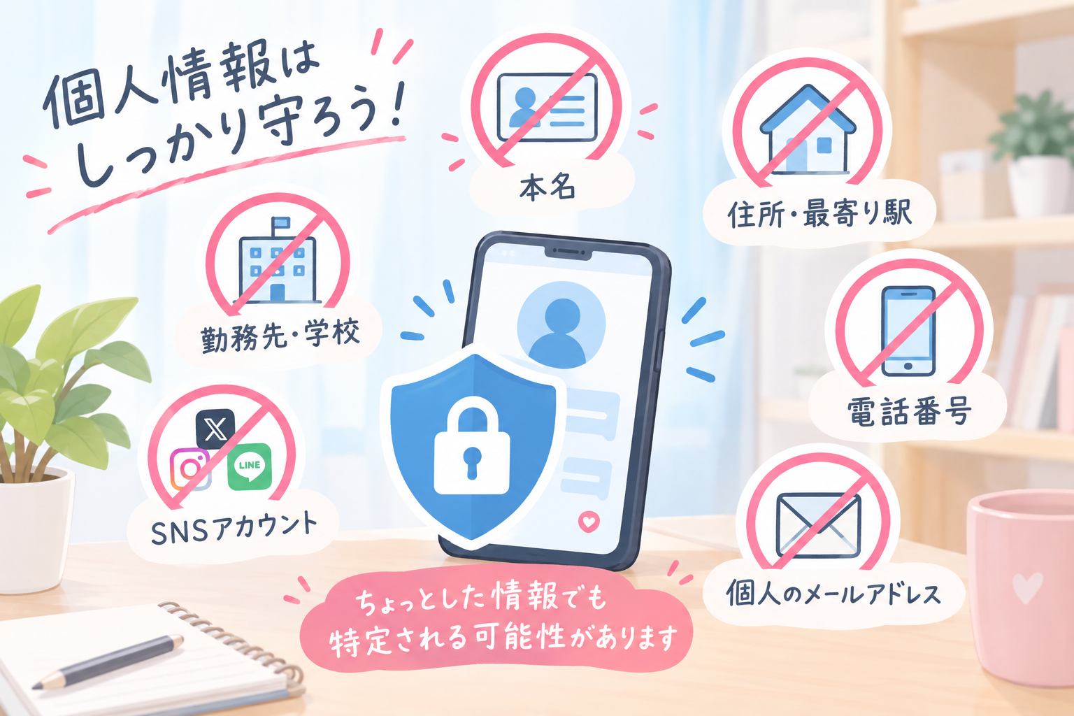 個人情報を守りながらリモ活をする女性