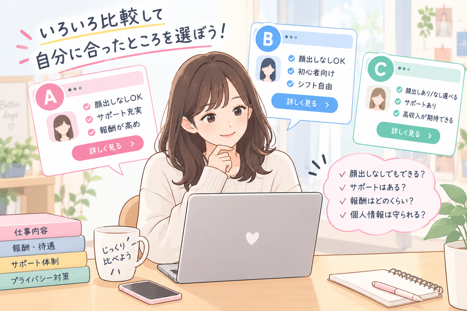 リモ活の求人を比較して選ぶ女性